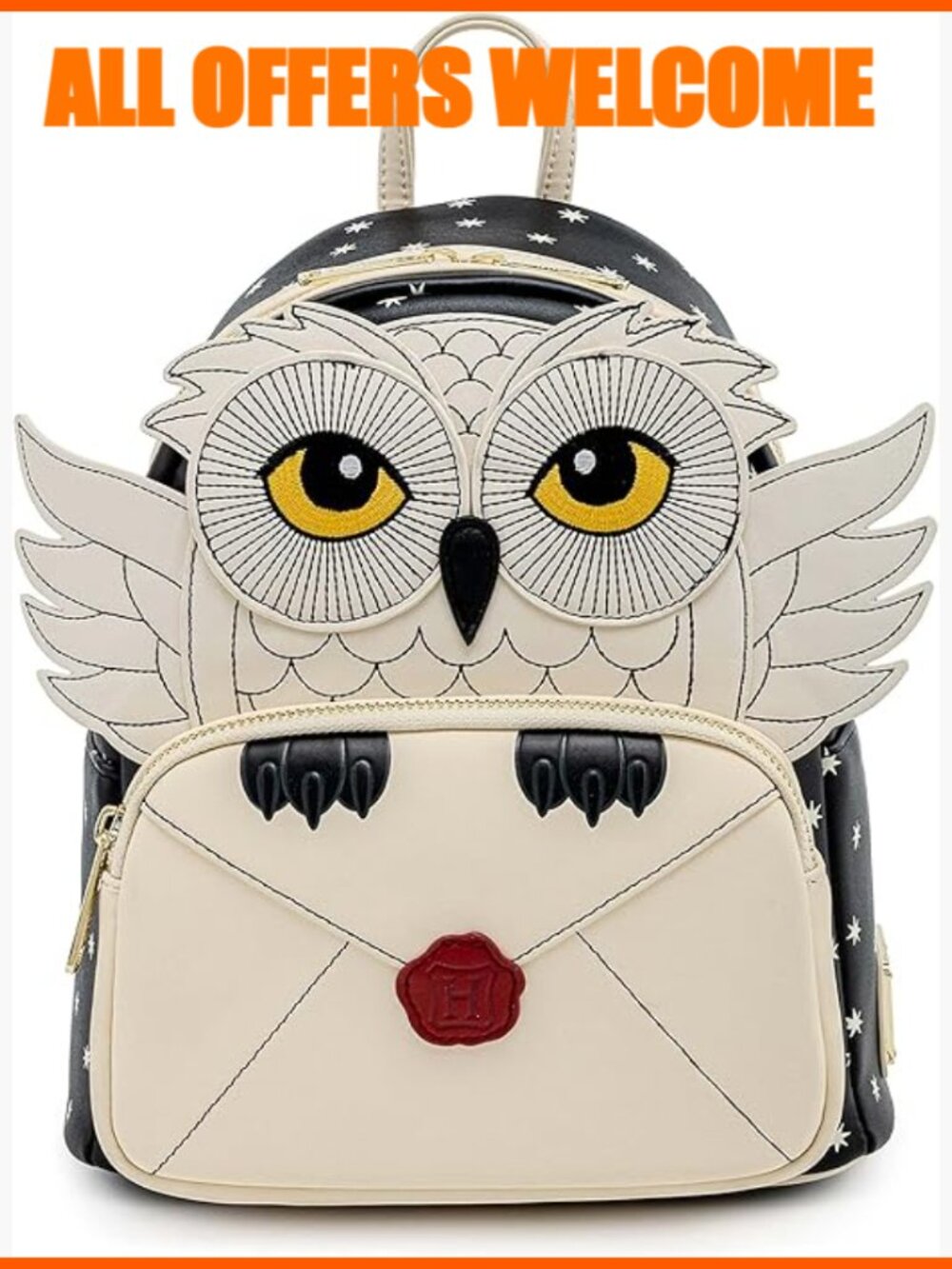 Faux Leather Harry Potter Hedwig Howler Double Strap Shoulder Bag Purse